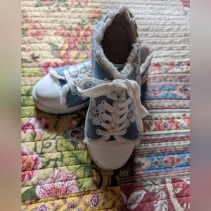 Women's Fun Blue, Pink and White  Sneakers.